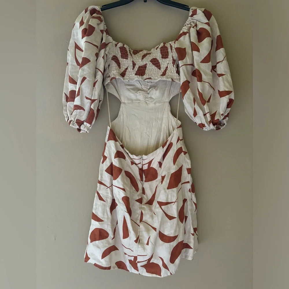 NWOT ASTR the Label Heather Dress Rust Abstract - Picture 5 of 8